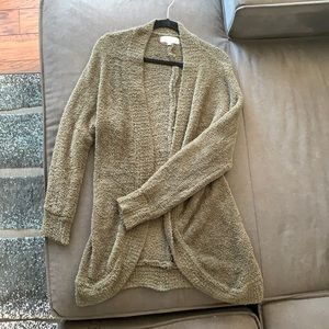 Soft Army Green Long Sleeve Cardigan